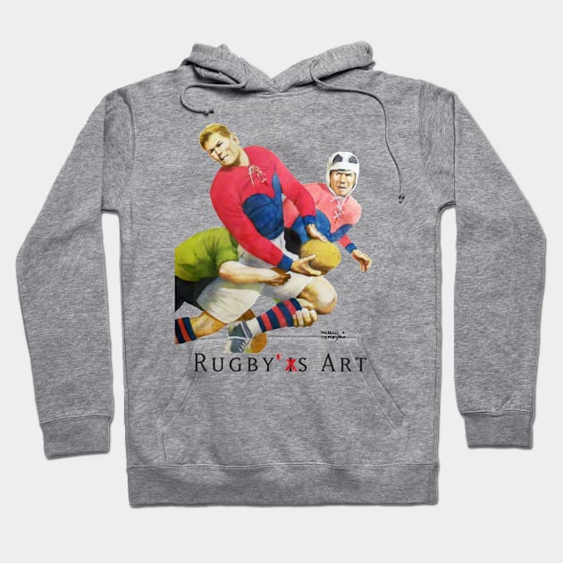 Rugby Tackle Oil by PPereyra Hoodie by Pablo Pereyra Art